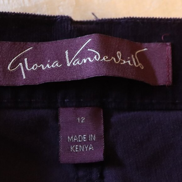 Gloria Vanderbilt 5 Pocket Cotton/Spandex Corduroy Jeans Amanda Size 12 Purple - Picture 2 of 15